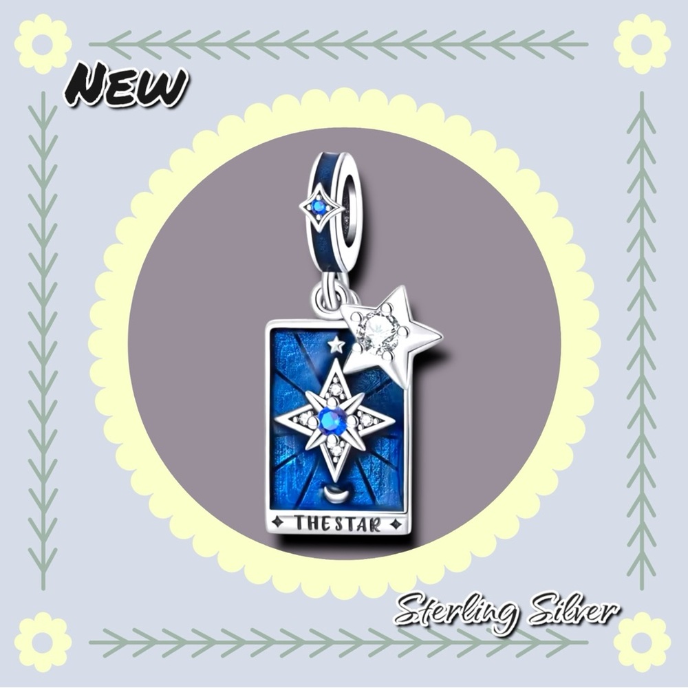 NEW “The Star” Tarot Card Charm – 925 Sterling Silver